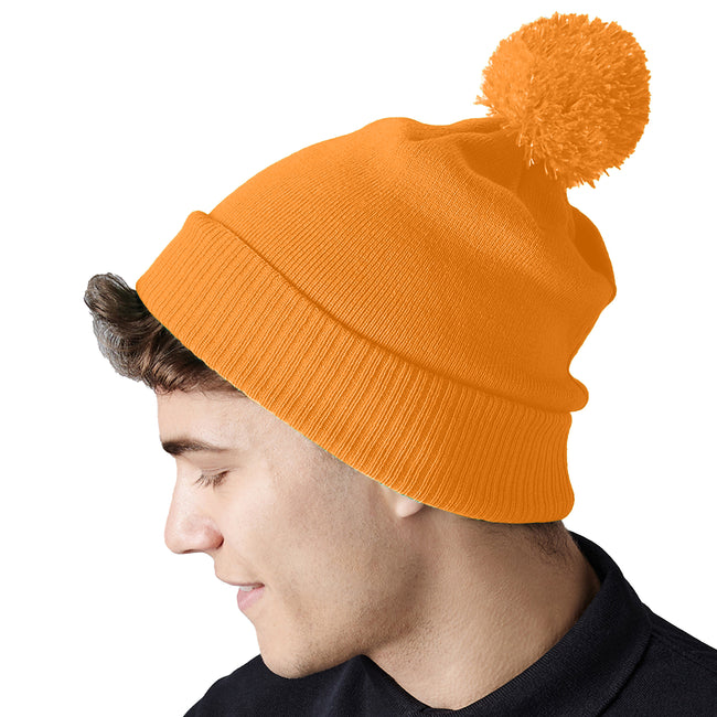 Fluorescent Orange - Back - Beechfield Snowstar Thermal Beanie