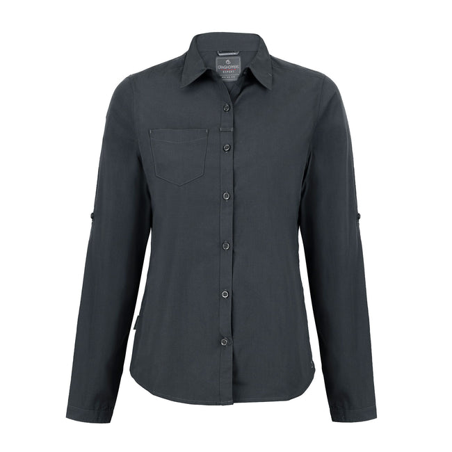 Carbon Grey - Front - Craghoppers Womens-Ladies Expert Kiwi Long-Sleeved Shirt