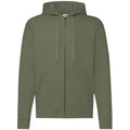 Classic Olive - Back - Fruit of the Loom Mens Classic Zipped Hoodie