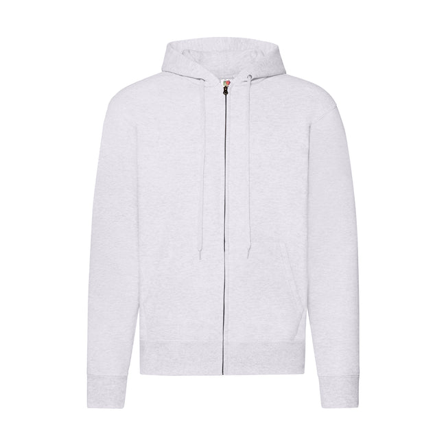 White - Front - Fruit Of The Loom Mens Classic Heather Zipped Hoodie