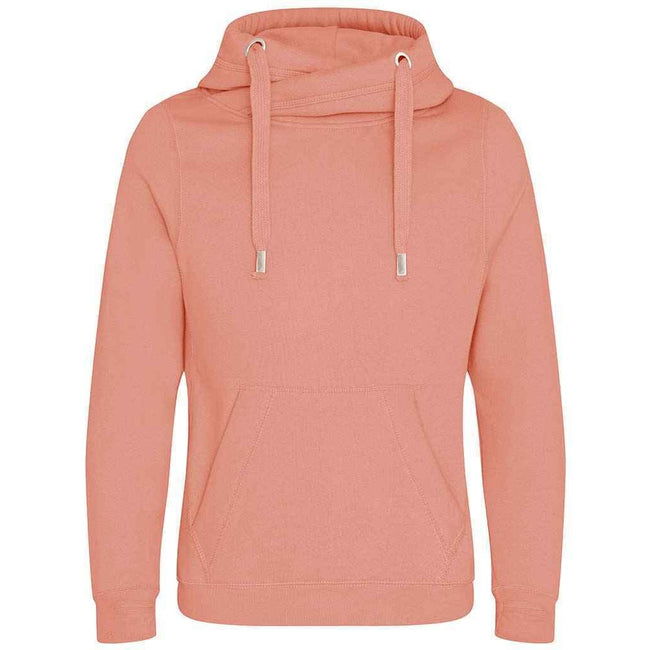 Dusty Pink - Back - Awdis Unisex Adult Cross Neck Hoodie