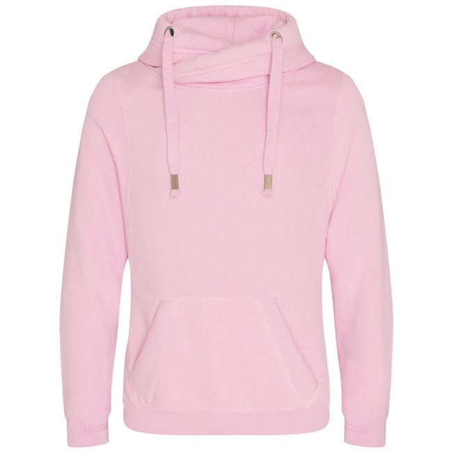 Baby Pink - Front - Awdis Unisex Adult Cross Neck Hoodie