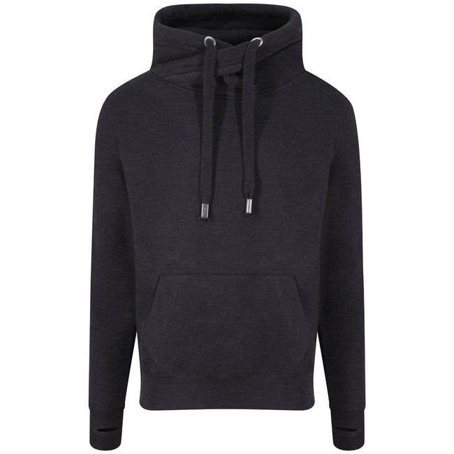 Black Smoke - Back - Awdis Unisex Adult Cross Neck Hoodie