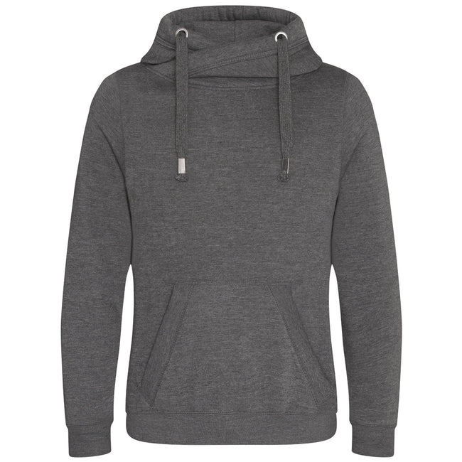 Charcoal - Back - Awdis Unisex Adult Cross Neck Hoodie
