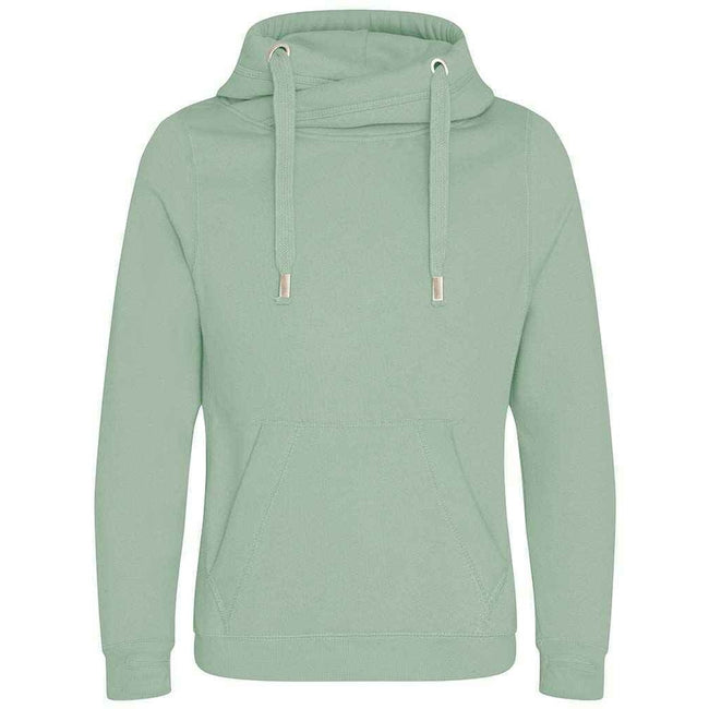 Dusty Green - Back - Awdis Unisex Adult Cross Neck Hoodie