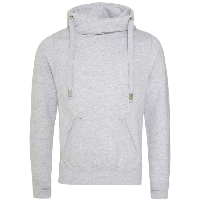 Heather Grey - Back - Awdis Unisex Adult Cross Neck Hoodie