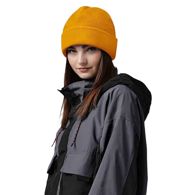 Mustard Yellow - Back - Beechfield Recycled Fleece Beanie