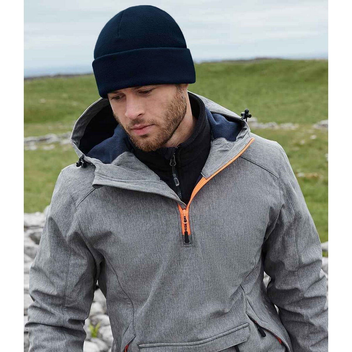 French Navy - Back - Beechfield Recycled Fleece Beanie