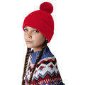Classic Red - Back - Beechfield Childrens-Kids Original Pom Pom Beanie