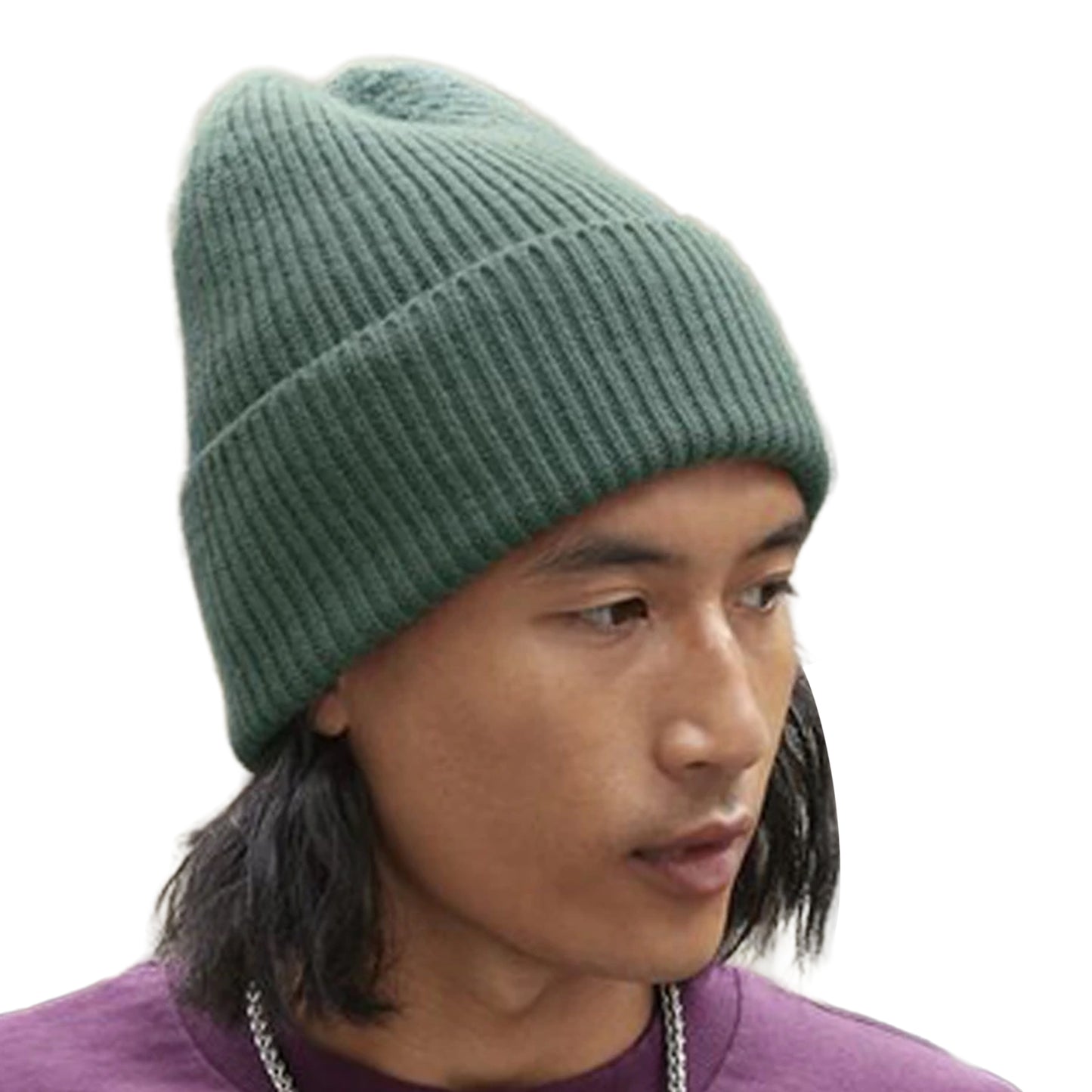 Marine Green - Side - Beechfield Cuffed Recycled Oversized Beanie