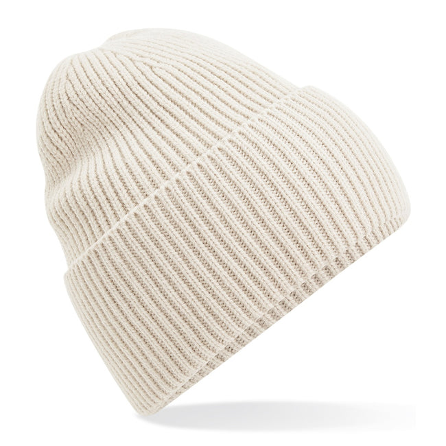 Oatmeal - Front - Beechfield Cuffed Recycled Oversized Beanie