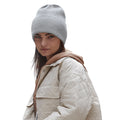 Light Grey - Side - Beechfield Cuffed Recycled Oversized Beanie