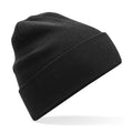 Black - Front - Beechfield Original Cuffed Organic Cotton Beanie