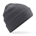 Graphite Grey - Front - Beechfield Cuffed Organic Cotton Waffle Beanie