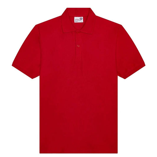 Red - Front - Awdis Adults Unisex Academy Pique Polo Shirt