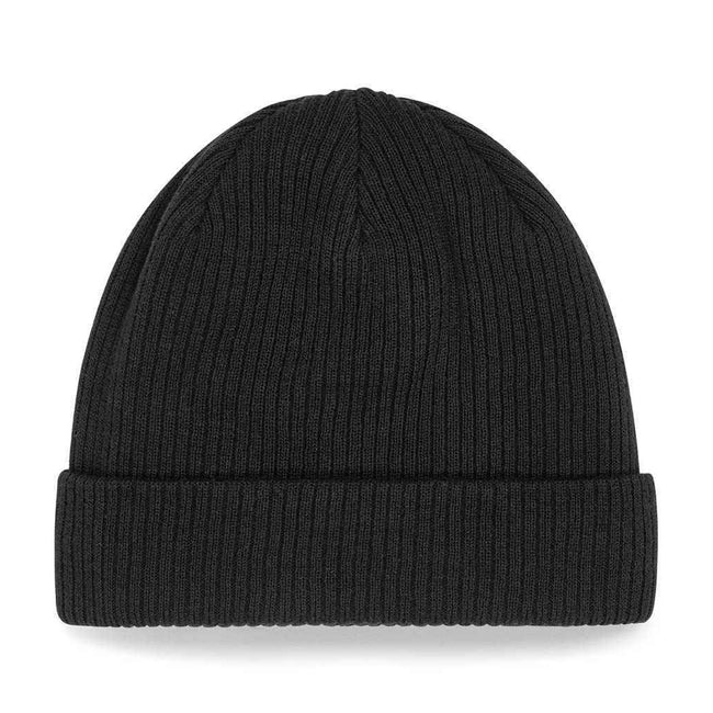 Black - Back - Beechfield Organic Cotton Beanie