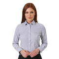 Navy - Back - Brook Taverner Womens-Ladies Mirabel Stripe Oxford Formal Shirt
