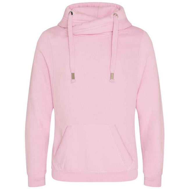 Baby Pink - Back - Awdis Unisex Adult Crossover Collar Hoodie