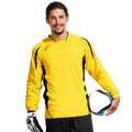 Lemon-Black - Front - SOLS Mens Azteca Long Sleeve Goalkeeper - Football Shirt