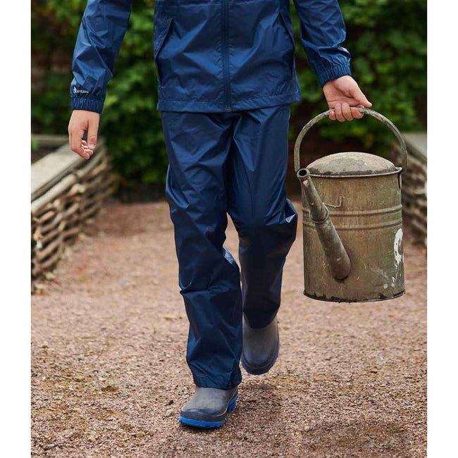 Navy - Back - Regatta Childrens-Kids Packaway Over Trousers