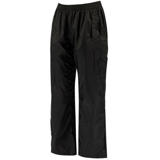 Black - Front - Regatta Childrens-Kids Packaway Over Trousers
