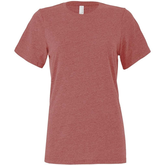 Heather Mauve - Front - Bella + Canvas Womens-Ladies CVC Relaxed Fit T-Shirt