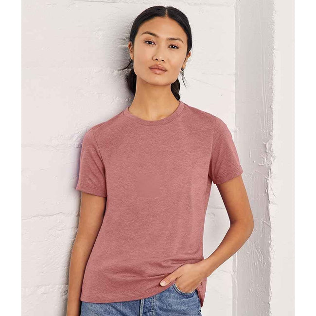 Heather Mauve - Back - Bella + Canvas Womens-Ladies CVC Relaxed Fit T-Shirt
