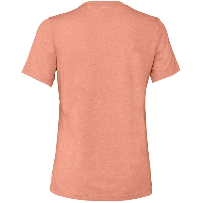 Heather Sunset - Back - Bella + Canvas Womens-Ladies CVC Relaxed Fit T-Shirt