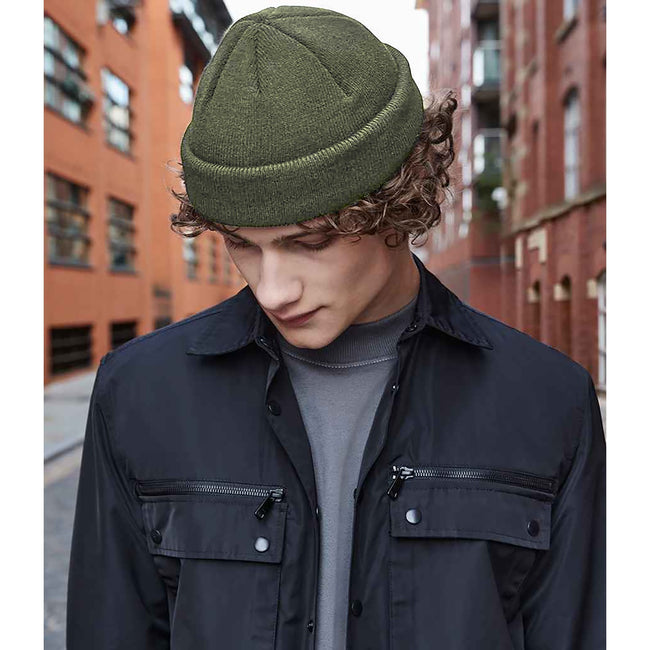 Olive Green - Back - Beechfield Unisex Adult Fisherman Recycled Beanie