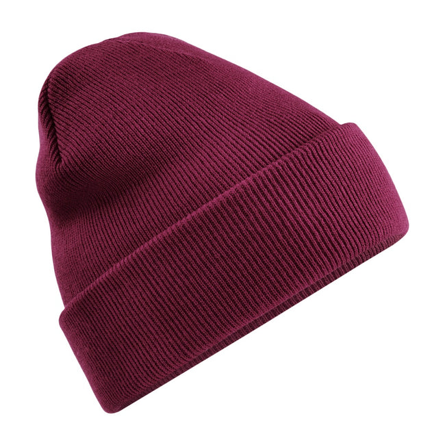 Burgundy - Front - Beechfield Recycled Cuffed Beanie