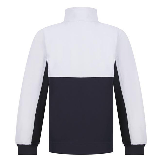 Navy-White - Back - Finden & Hales Childrens-Kids Quarter Zip Fleece Top