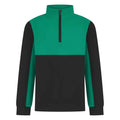 Black-Emerald - Front - Finden & Hales Childrens-Kids Quarter Zip Fleece Top