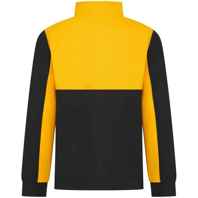 Black-Gold - Back - Finden & Hales Childrens-Kids Quarter Zip Fleece Top