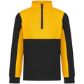 Black-Gold - Front - Finden & Hales Childrens-Kids Quarter Zip Fleece Top
