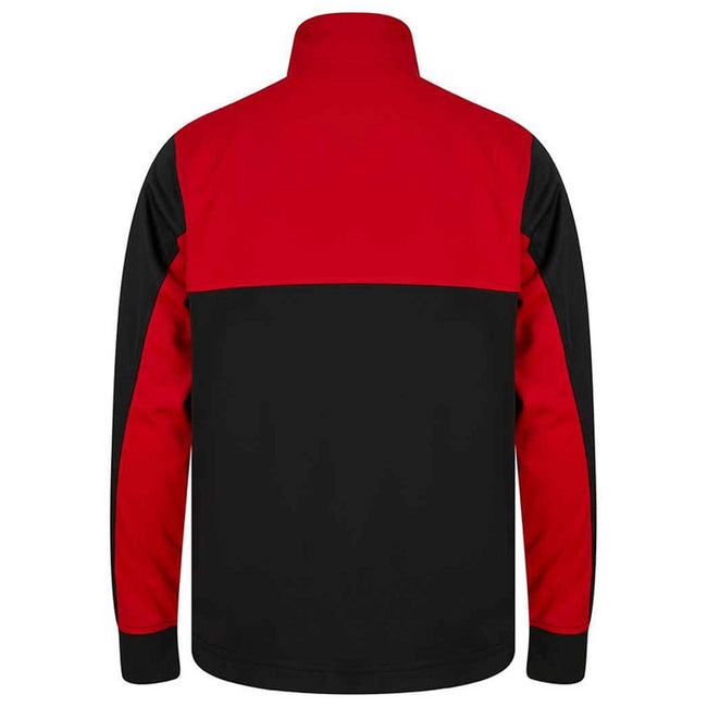 Black-Red - Back - Finden & Hales Childrens-Kids Quarter Zip Fleece Top