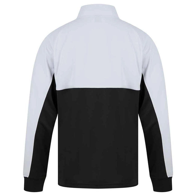 Black-White - Back - Finden & Hales Childrens-Kids Quarter Zip Fleece Top