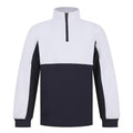 Navy-White - Front - Finden & Hales Childrens-Kids Quarter Zip Fleece Top