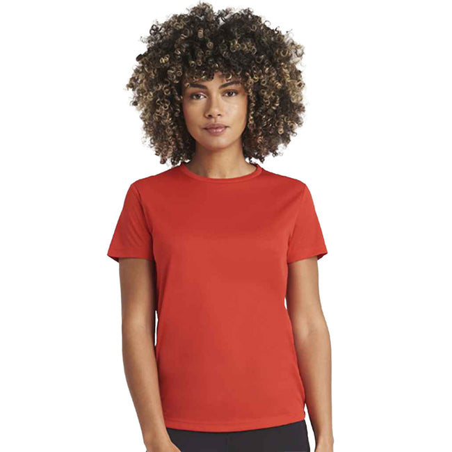 Fire Red - Side - Awdis Womens-Ladies Cool Recycled T-Shirt