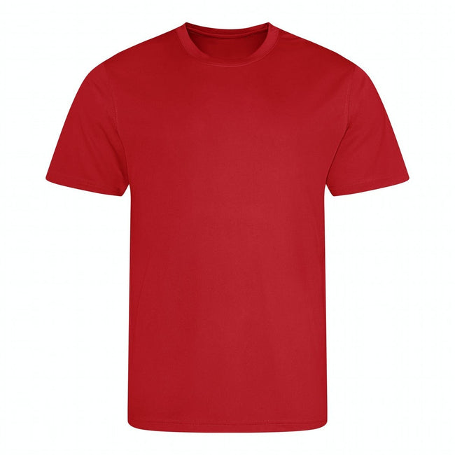 Fire Red - Front - AWDis Cool Unisex Adult Recycled T-Shirt