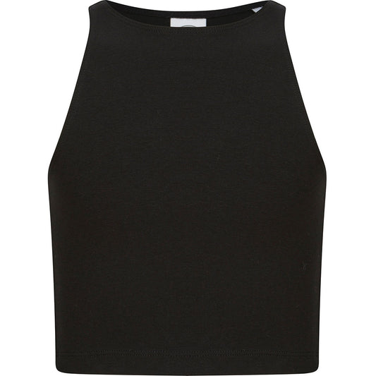 Black - Front - SF Minni Girls Crop Top