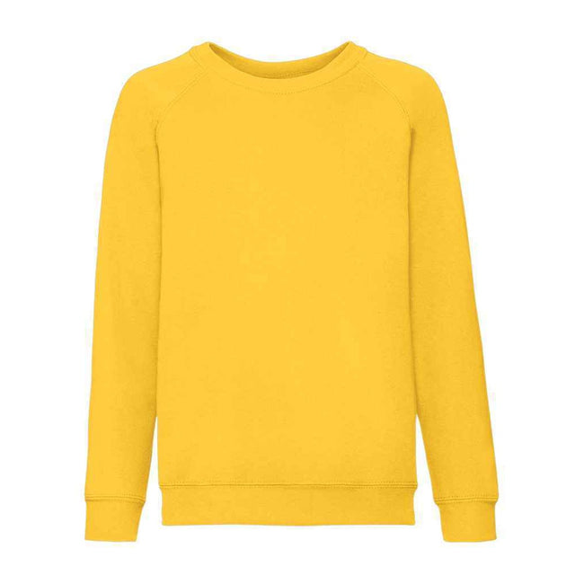 Sunflower Yellow - Front - Fruit of the Loom Childrens-Kids Classic Raglan Sweatshirt