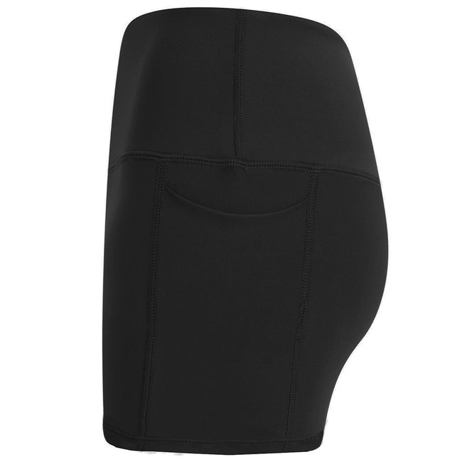 Black - Side - Tombo Womens-Ladies Pocket Shorts