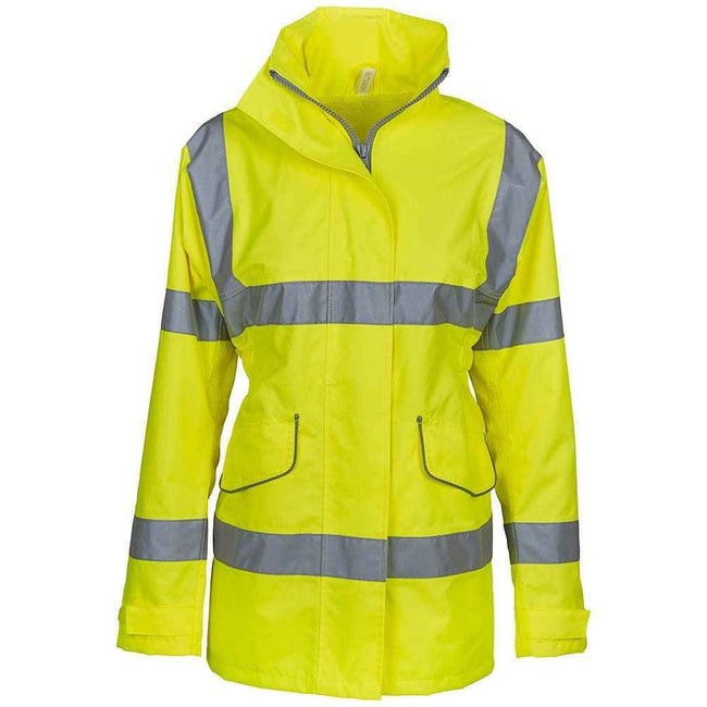 Yellow - Front - Yoko Womens-Ladies Executive Hi-Vis Jacket