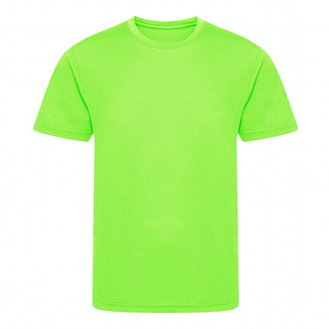 Electric Green - Front - Awdis Childrens-Kids Cool Recycled T-Shirt