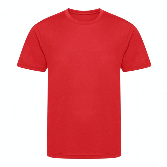 Fire Red - Front - Awdis Childrens-Kids Cool Recycled T-Shirt