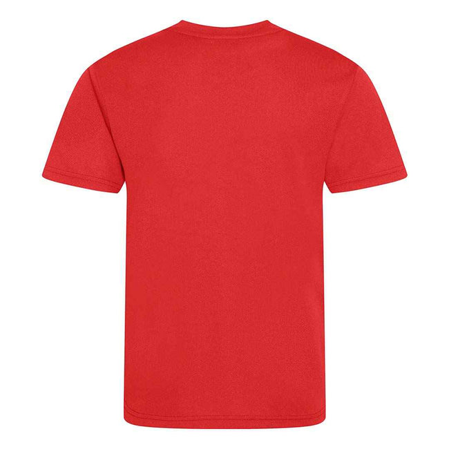 Fire Red - Back - Awdis Childrens-Kids Cool Recycled T-Shirt