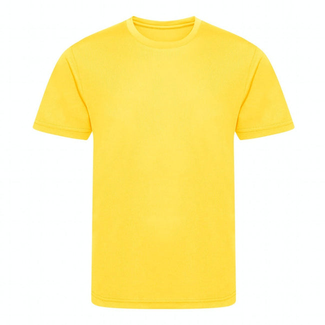 Sun Yellow - Front - Awdis Childrens-Kids Cool Recycled T-Shirt