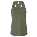 Military Green - Front - Bella + Canvas Womens-Ladies Racerback Tank Top