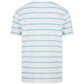 White-Duck Egg Blue - Side - Front Row Unisex Adult Striped T-Shirt