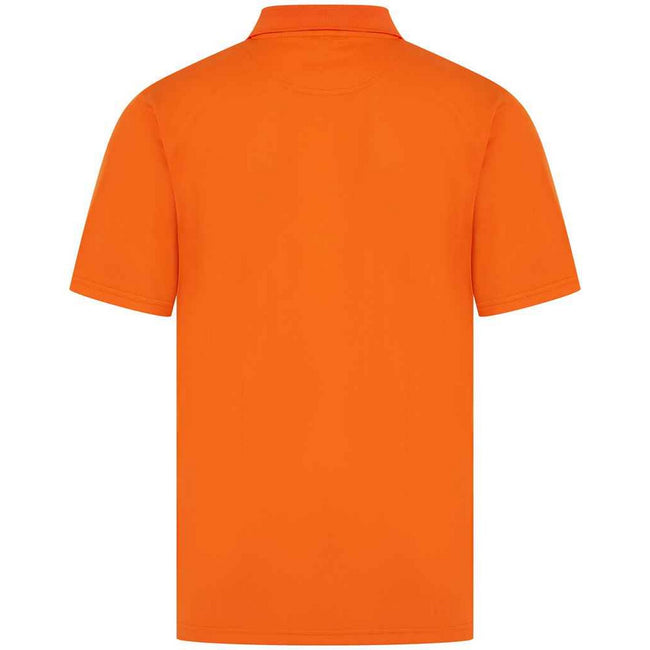 Bright Orange - Back - Henbury Mens CoolPlus Polo Shirt